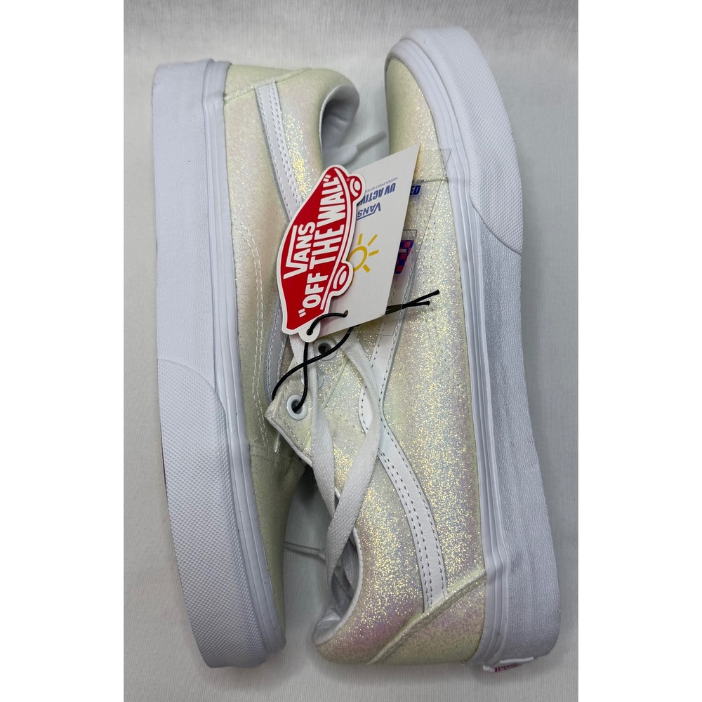 Vans Old Skool UV Activated Glitter Sneakers White Iridescent VN0A3WKT3UA1 8.5W - Picture 2 of 6